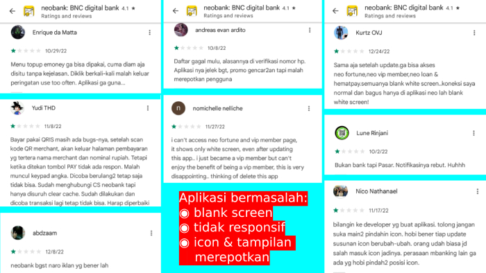 neo+ aplikasi bermasalah blank screen tidak responsif icon dan tampilan merepotkan