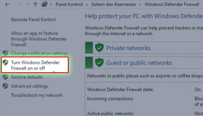 nonaktifkan windows defender