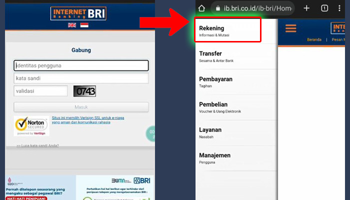 Cara Cek Saldo BRI Lewat Internet Banking 02