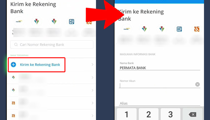 Dana Kirim ke Rekening Bank - Permata Bank