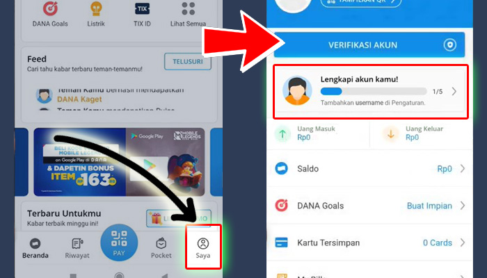 Dana Saya - Lengkapi Akun Kamu
