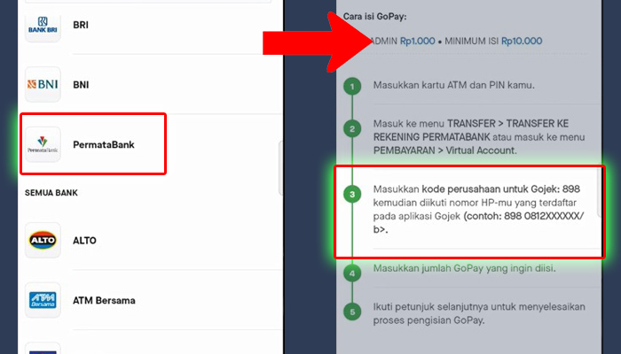 Gopay Permata Bank - Virtual Account