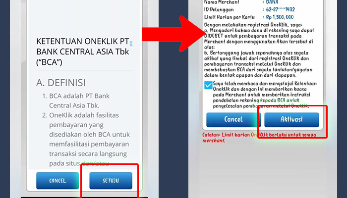 Setuju Ketentuan OneKlik