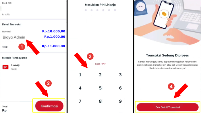 biaya admin transfer linkaja ke bri