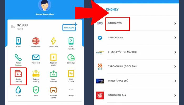 buka kios saldo e-money - saldo ovo