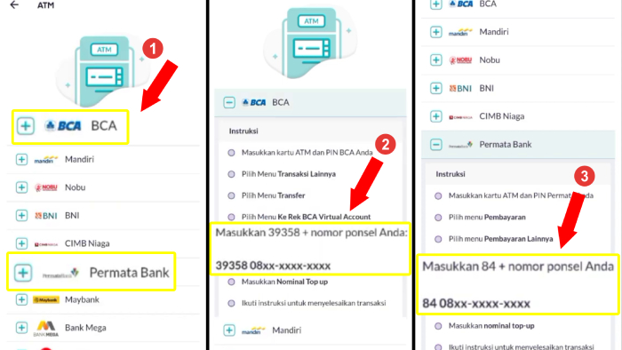 cara melihat kode virtual account ovo bca dan permata