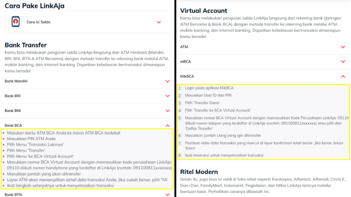 cara mengisi saldo linkaja dari bca
