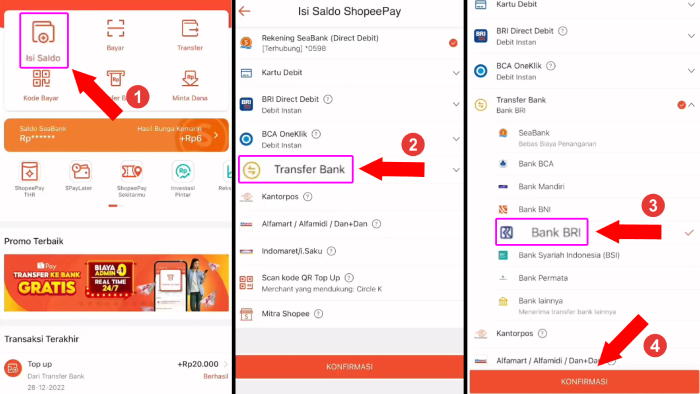 cara transfer linkaja ke shopeepay