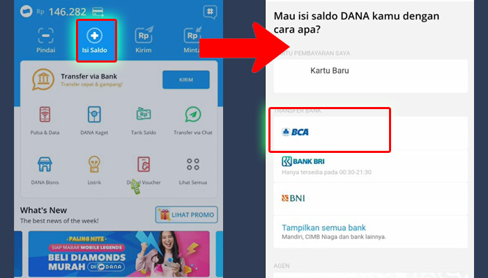 mBanking BCA ke Dana