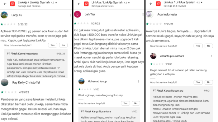 masalah tak bisa transfer padahal status user sudah full service