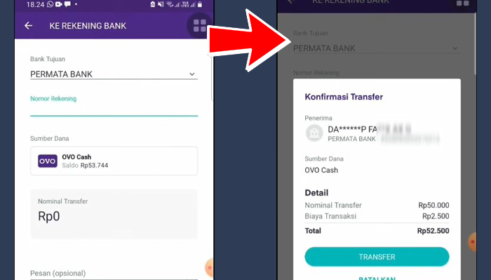 ovo nomor rekening - transfer