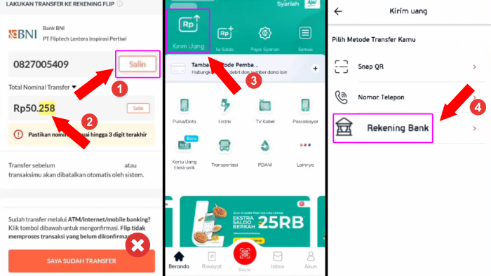 salin nomor rekening flip lalu masuk ke linkaja