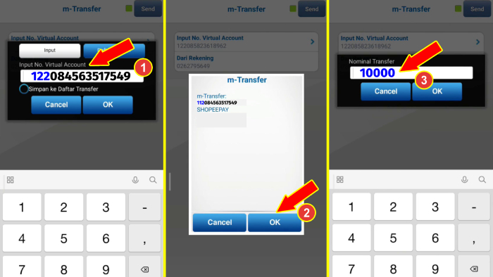top up via bca ke shopeepay minimal transfer 10000