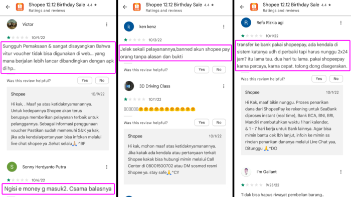 user mengalami masalah transaksi dengan aplikasi shopee