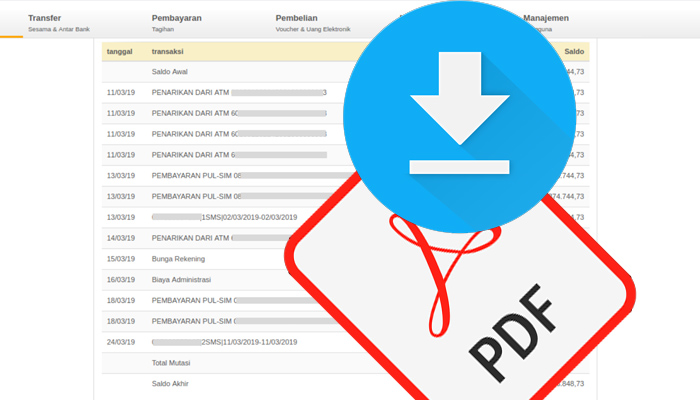 Cara Download Mutasi Rekening BRI PDF