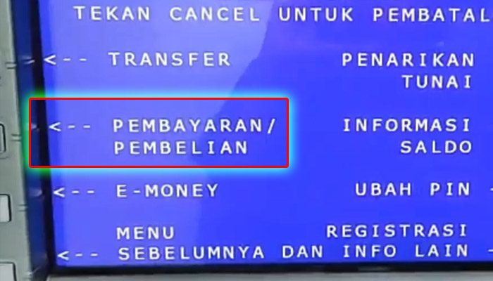 atm bri pembayaran pembelian