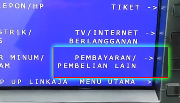 atm bri pembayaran pembelian lain