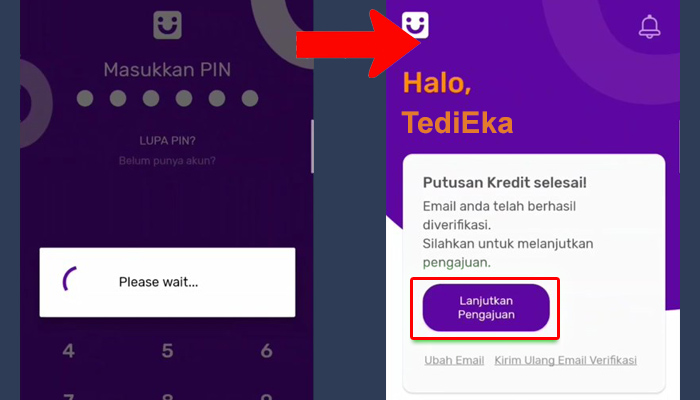 bri ceria masukan pin - lanjutkan pengajuan