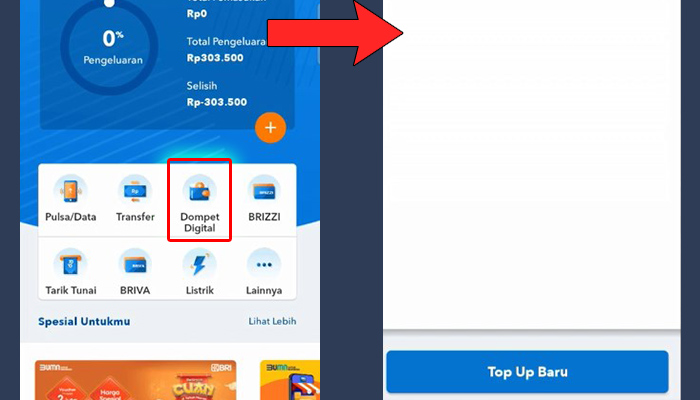 brimo dompet digital - top up baru