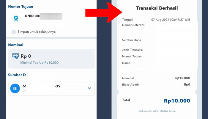 brimo nominal uang - transaksi berhasil