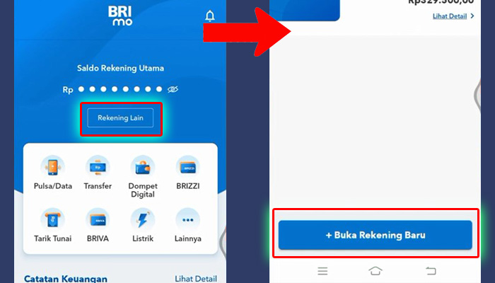 brimo rekening lain - buka rekening baru