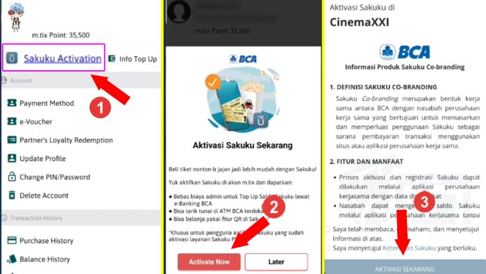 sakuku activation agar bisa transfer