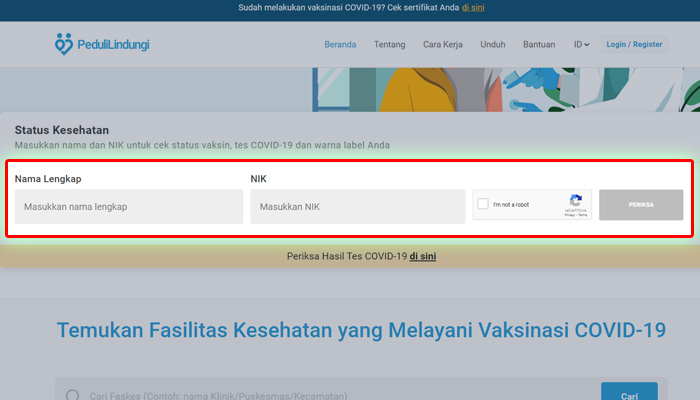 cara cek sertifikat vaksin di pedulilindungi