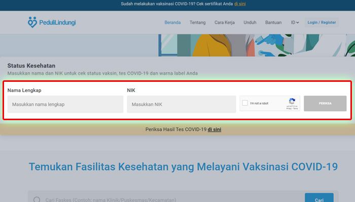 cara cek sertifikat vaksin di pedulilindungi