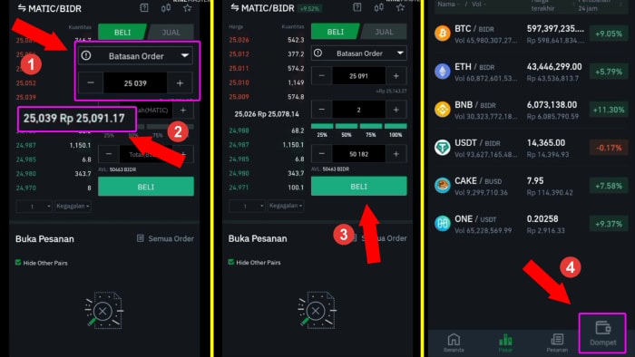 cara membeli matic di tokocrypto