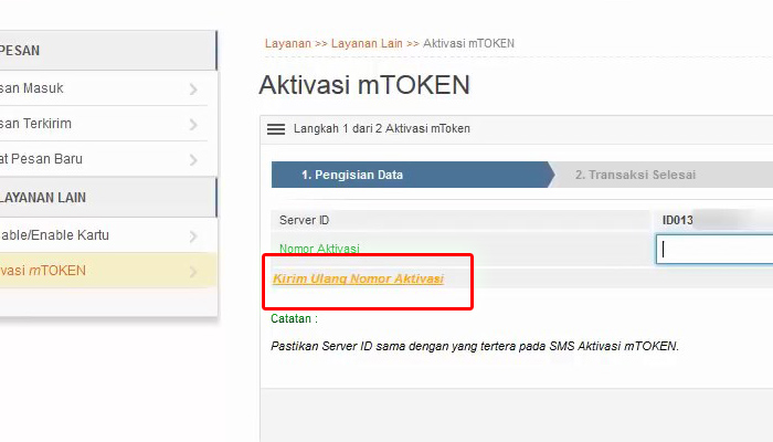 internet banking bri kirim ulang nomor aktivasi