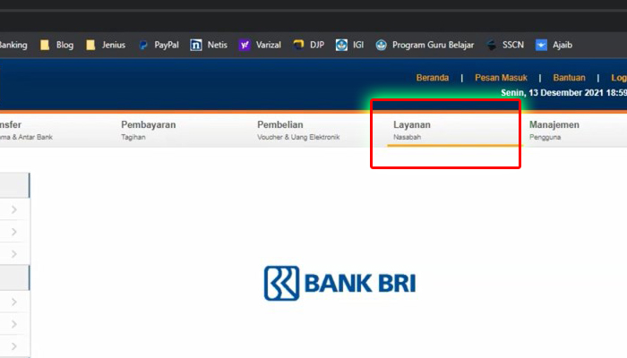 internet banking bri layanan