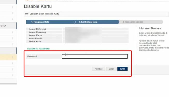 internet banking bri password kirim