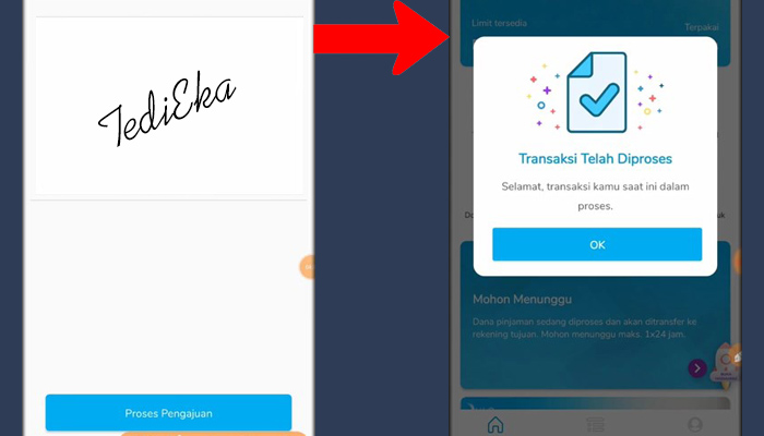 julo proses pengajuan - transaksi diproses
