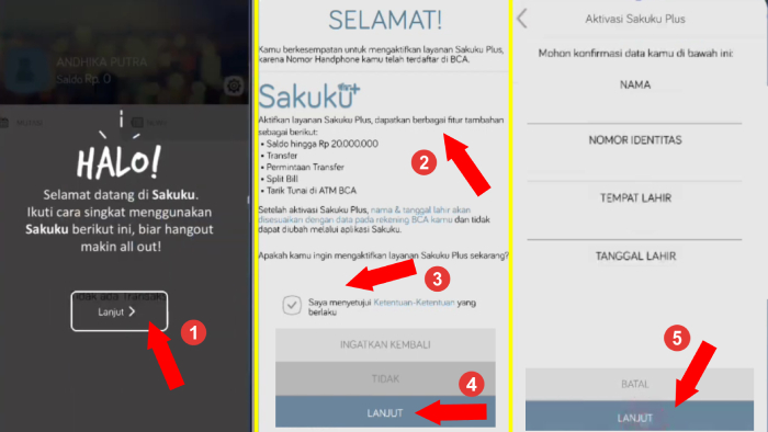 mengaktifkan akun sakuku plus