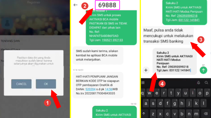 mengirim sms aktivasi sakuku