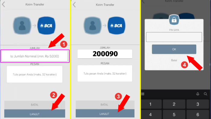 nilai transfer harus disamakan dengan jumlah yang diterlihat diaplikasi flip