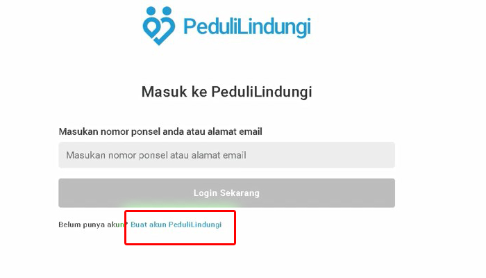 pedulilindungi buat akun