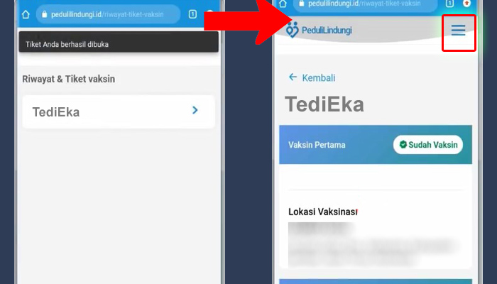 pedulilindungi nama - sertifikat vaksin