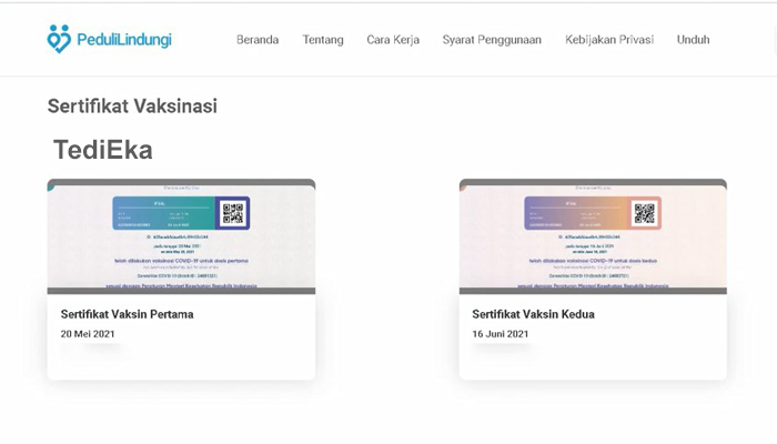 pedulilindungi sertifikat vaksin