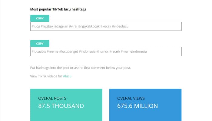 tiktok hashtags lucu