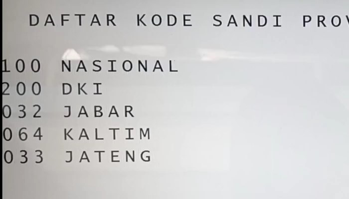 atm bca daftar kode sandi provinsi