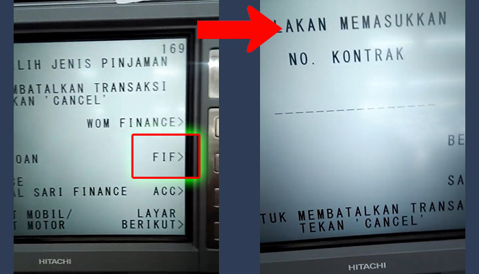 atm bca fif - no kontrak