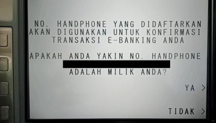 atm bca silahkan masukan no handphone anda