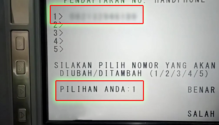 atm bca pilih nomor telepon