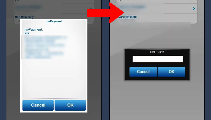 bca mobile FIF total tagihan - PIN m-BCA