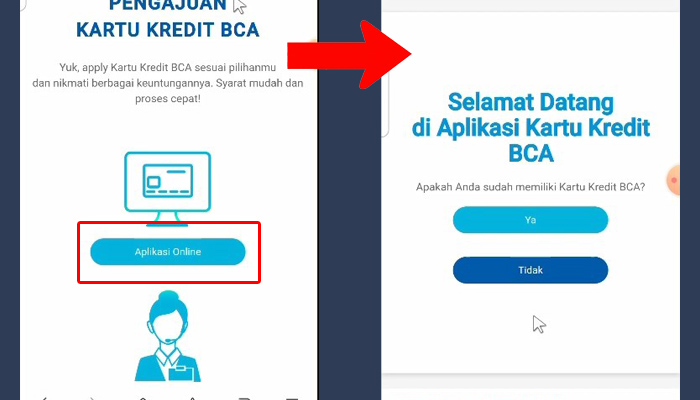 bca mobile aplikasi online - sudah memiliki kartu kredit