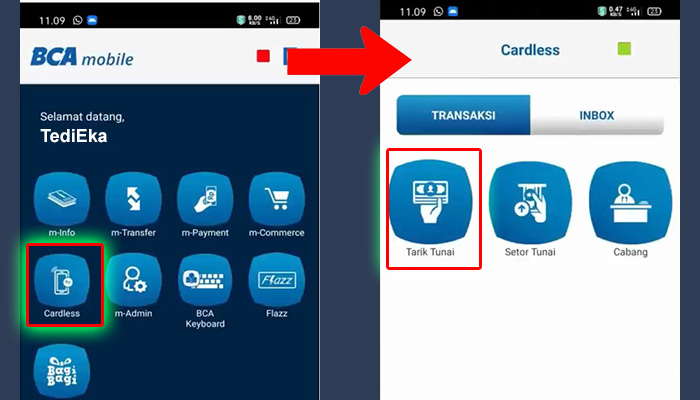 bca mobile cardless - tarik tunai