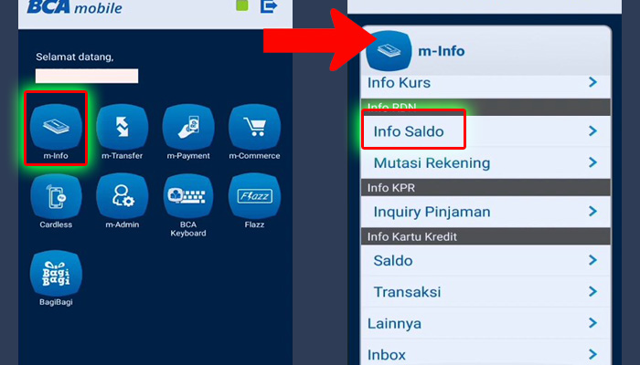 bca mobile m-info - info saldo