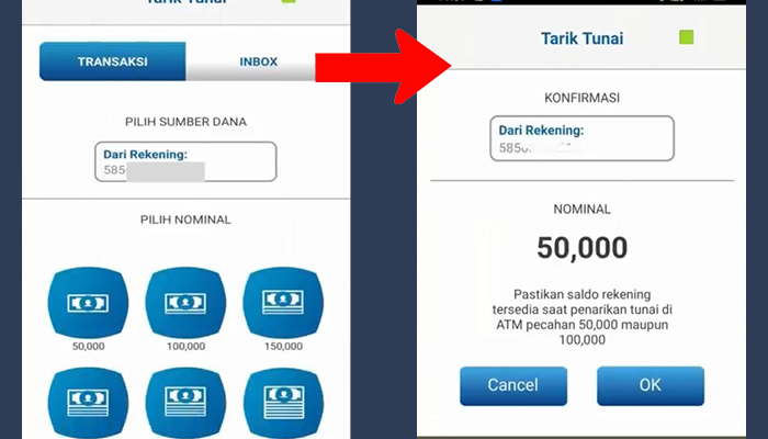 bca mobile nominal - konfirmasi