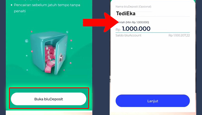 blubca buka bludeposit - isi nama dan nominal